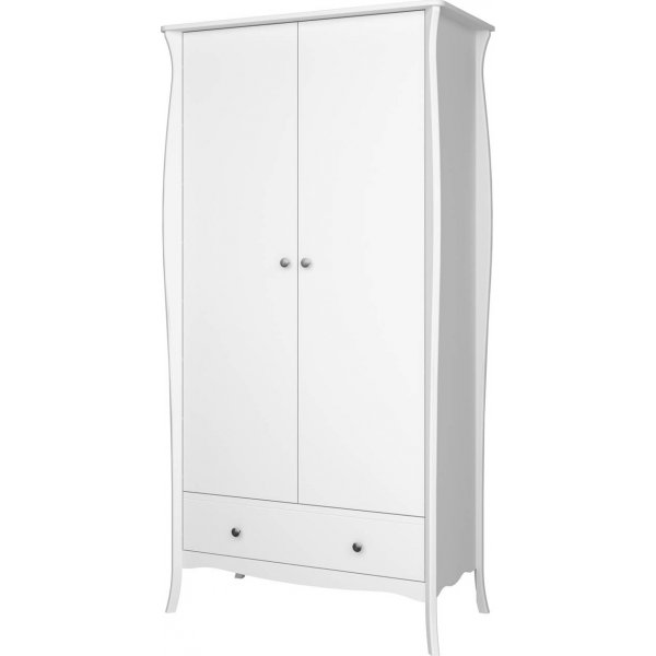 Barokk garderobe med 2 dører - Hvit Barokk garderobe med 2 dører - Hvit