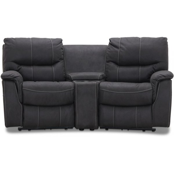 Rom Biosofa - 2-seter recliner (el) i grtt mikrofiberstoff