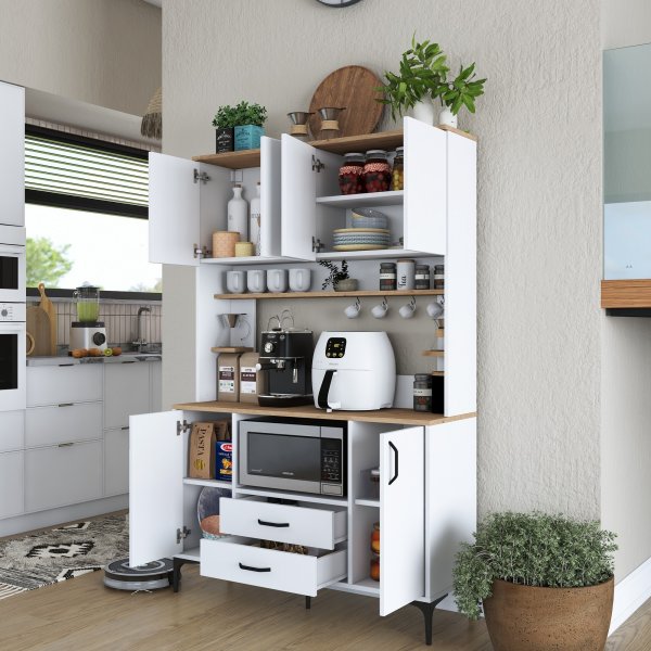 Jeriko kjøkkenskap 168 - Hvit/valnøtt Jeriko kjøkkenskap 168 - Hvit/valnøtt