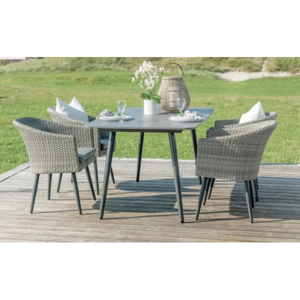 Brens spisegruppe By Martinsen 4 stoler med bord - Gr kunstrotting / Betong
