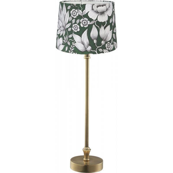 Liam bordlampe - Grnn/hvit/messing - 59 cm