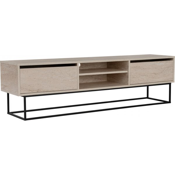 Escape media benk 180 cm - Travertin/svart