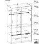 Line garderobe - Eik/hvit