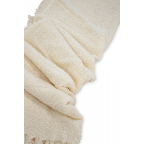 Stein pledd, 130x170 cm - Hvit