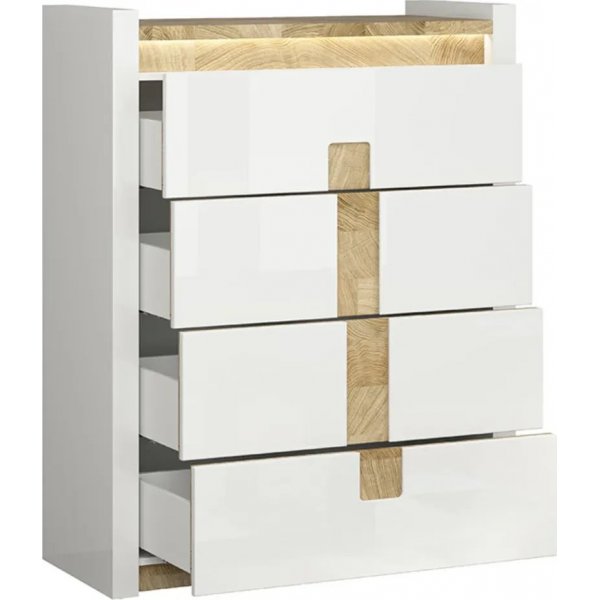 Alameda kommode 97 x 123 cm - Hvit/eik