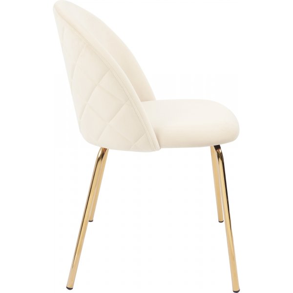 Plaza velvet stol - Beige / Messing + Mbelftter