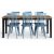 Dalsland spisegruppe: Spisebord i sort/eik med 6 duebl knaggstoler