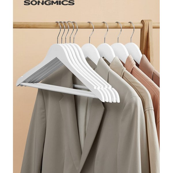 Kleshenger, tre, 44,5 cm, 50-pakning - Hvit