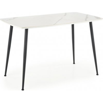 Marco spisebord 120 x 70 cm - Hvit marmor/svart