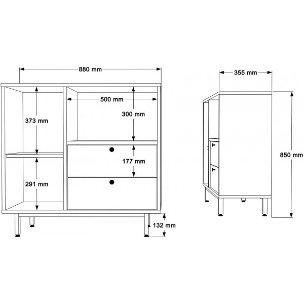 Royce kjkkenskap 1 - Eik/hvit