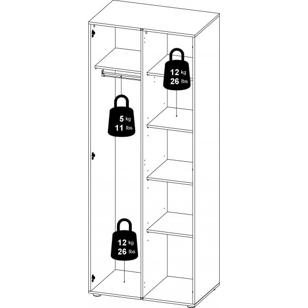 Pepe garderobe med 2 d�rer - Tr�ffel