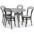 Rosvik spisegruppe grått rundt bord med 4 st Thonet stoler - Grå / Svarte
