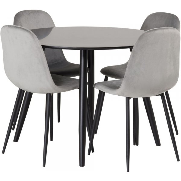 Spisestol Lara - Svart / Lysegr� Fl�yel