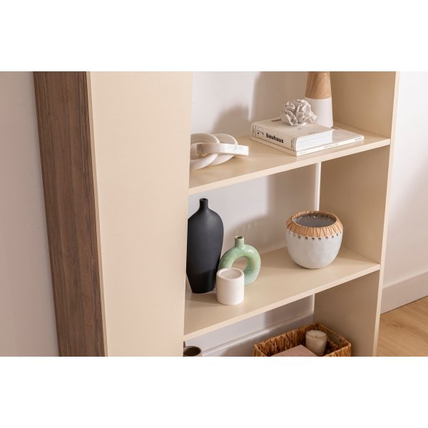 Clark bokhylle - Valnøtt/beige Clark bokhylle - Valnøtt/beige