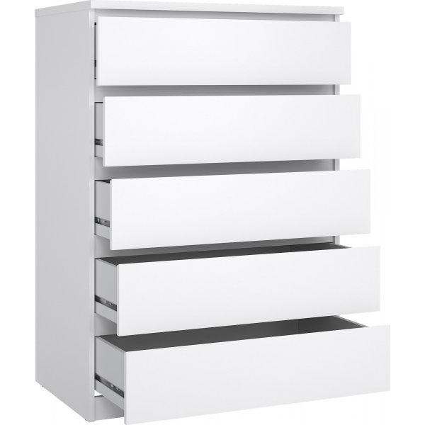 Naia kommode med 5 skuffer - Hvit Naia kommode med 5 skuffer - Hvit