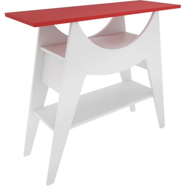 Ese sidebord 100 x 35 cm - Hvit/rd