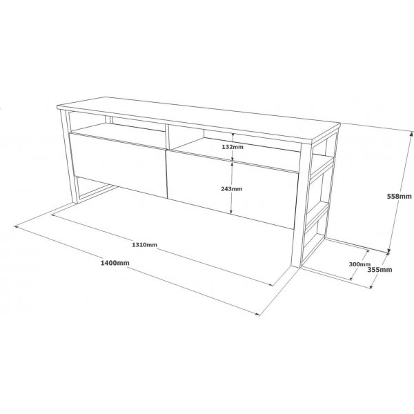 Luvio mediebenk 11 - Sølv/svart Luvio mediebenk 11 - Sølv/svart