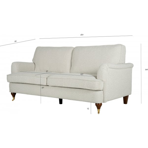 Howard Watford Deluxe 2-seters sofa i boucl + Tekstilpleie for mbler