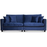 Bellino 4-seter sofa - Blå Fløyel Bellino 4-seter sofa - Blå Fløyel