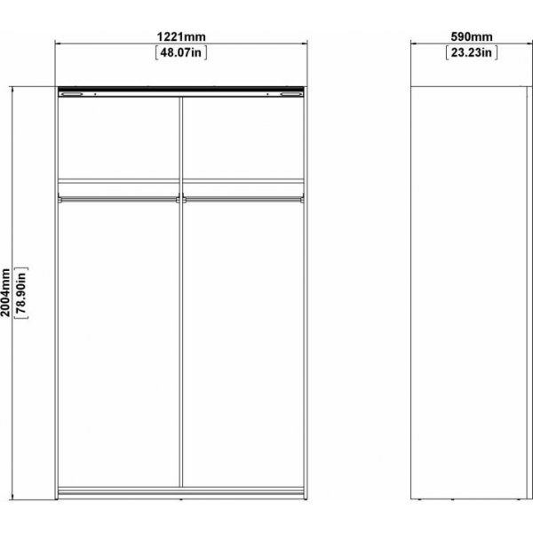 Verona smal garderobe - Sort Verona smal garderobe - Sort