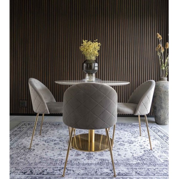 Spisestol i Genve - Gr/Messing