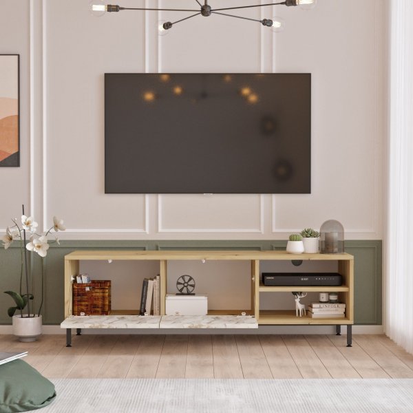 Retro mediebenk 3 - Felt/marmor Retro mediebenk 3 - Felt/marmor