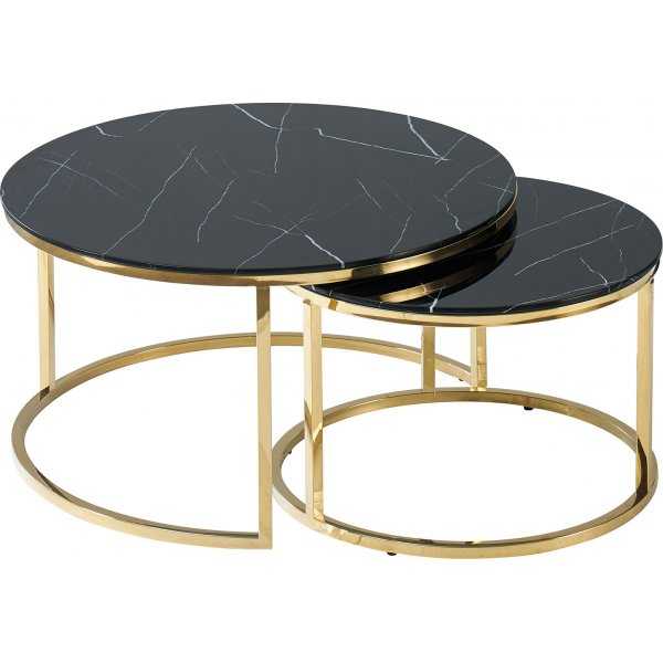 Muse salongbord, 80 cm - Svart marmor Muse salongbord, 80 cm - Svart marmor