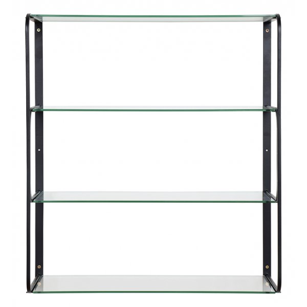 Ellen vegghylle - Svart/Glass