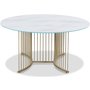 Tiffany Falcon sofabord - Messing / Hvitt marmorglass
