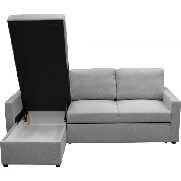 Dream divansofa med sengefunksjon og oppbevaring - lys gr