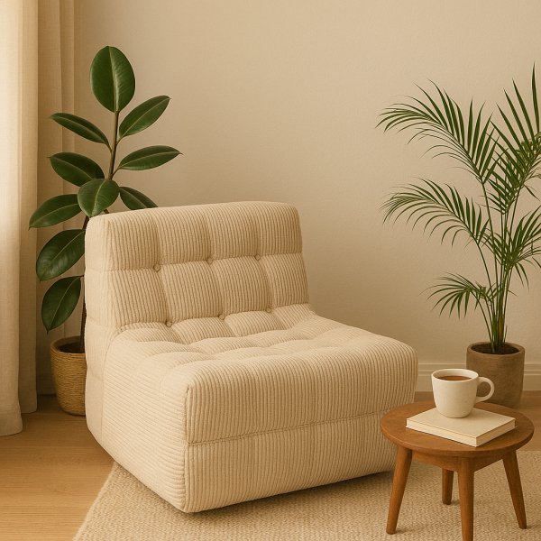 Lenestol i beige kordfløyel - Vera Lenestol i beige kordfløyel - Vera