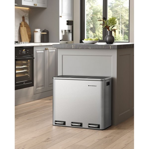 Daloa avfallsbeholder 54 l - Slv/sort