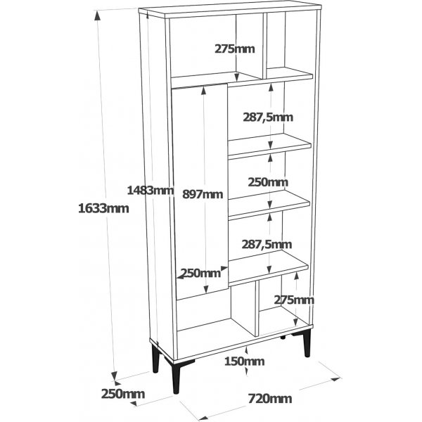 Aristo bokhylle - Filt/antrasitt Aristo bokhylle - Filt/antrasitt
