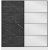 Kapusta garderobe med speildør, 180 x 52 x 190 cm - Hvit/svart