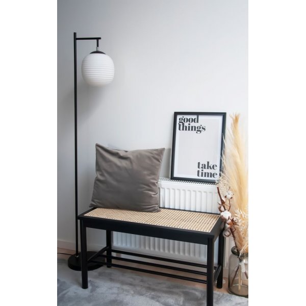 Gulvlampe Rille - Svart/opalhvit Gulvlampe Rille - Svart/opalhvit