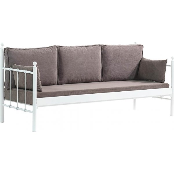 Lalas 3-seters utesofa - Hvit/brun