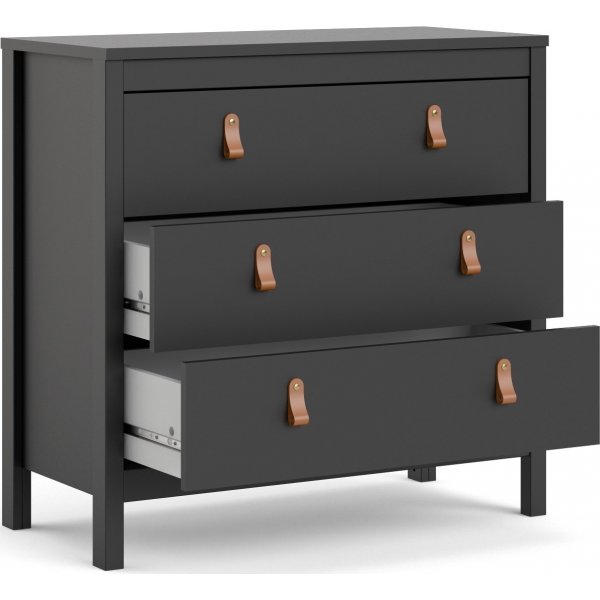 Madrid kommode med 3 skuffer - Sort