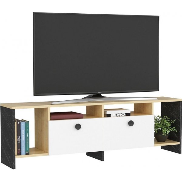 Monster mediebenk - Safir/eik/svart/hvit