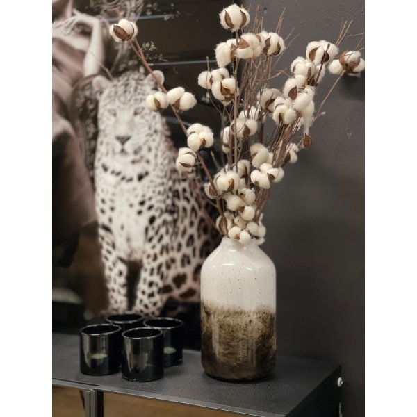 Dis vase - Brun/hvit Dis vase - Brun/hvit