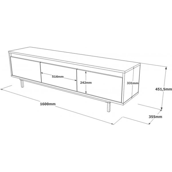 Luvio mediebenk 1 - Eik/svart Luvio mediebenk 1 - Eik/svart