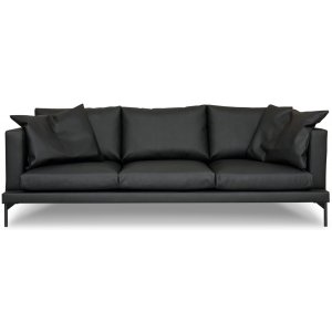 Davis 3-seters sofa - Svart (resirkulert skinn)