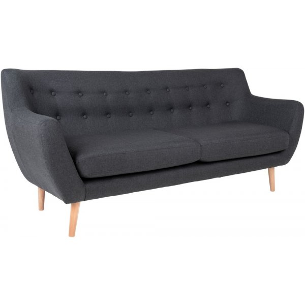 Monte 3-seters sofa - Mørkegrå/bøk Monte 3-seters sofa - Mørkegrå/bøk