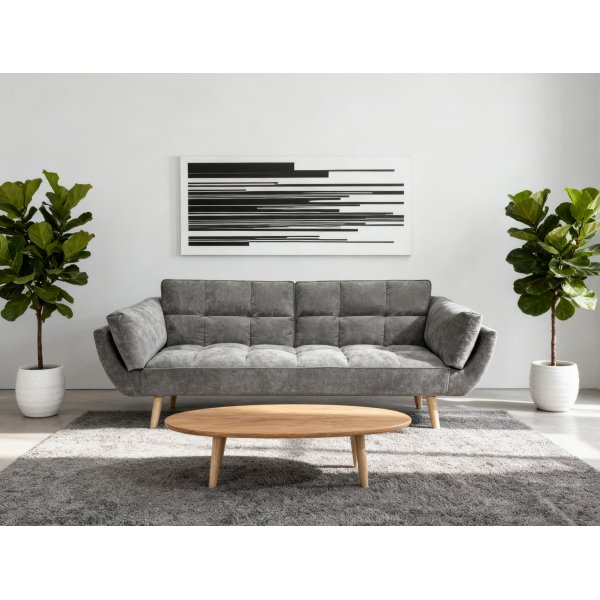 Sovesofa Lund - Lysegrått stoff | 215 cm Sovesofa Lund - Lysegrått stoff | 215 cm