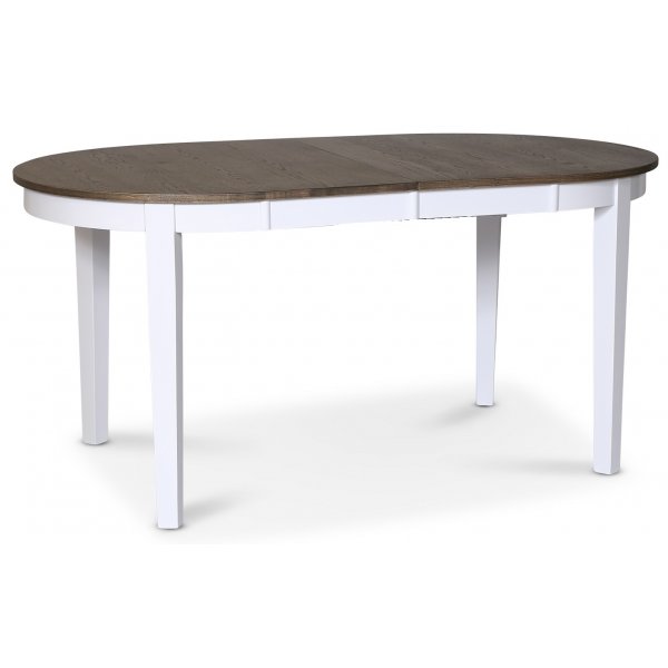 Skagen ovalt spisebord 160/210 x 90 cm - Hvit / brunoljet eik