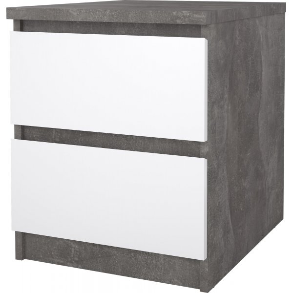 Naia nattbord 2 - Betong/hvit Naia nattbord 2 - Betong/hvit