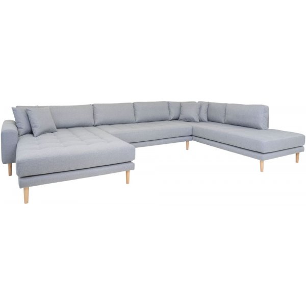Lido U sofa med pen finish - Lysegr