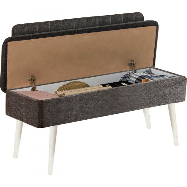 Vina benk med ryggstøtte - Hvit/antrasitt Vina benk med ryggstøtte - Hvit/antrasitt