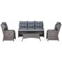 Orleans utembelgruppe hy rygg med recliner (3+1+1) - Gr kunstrotting
