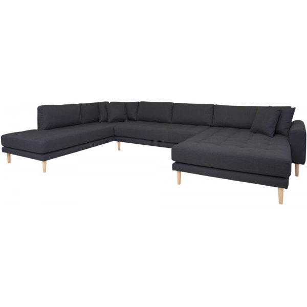 Lido U sofa med åpen finish - Mørkegrå Lido U sofa med åpen finish - Mørkegrå