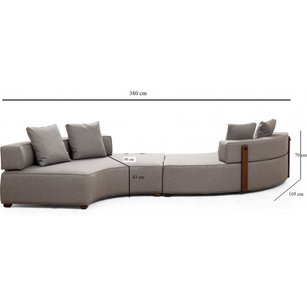 Gloria divansofa - Grå Gloria divansofa - Grå